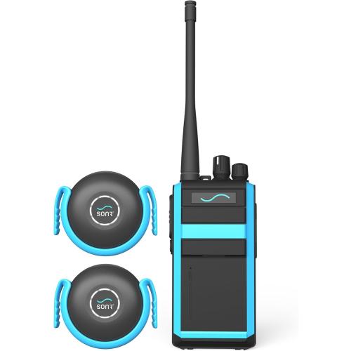 Orange SONR Dual Receiver Pack Swim Coach Communicator, Waterproof, Underwater Communicator, Swimming, Swim, Coach Gifts, Bone Conduction, Real-time Coaching, Headphones, Metronome (Orange)