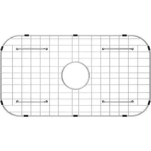 Sink Protector Grid Size  26-1/16 x 14-1/16,Centered Drain with Corner Radius 3-1/2, Stainless Steel Material(Centered Drain)