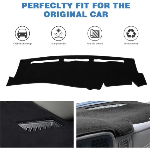 Dashboard Cover Compatible with 1999-2006 Silverado 1500 2500 3500 GMC Sierra Pickup 2000-2006 Avalanche Tahoe Suburban GMC Yukon Dash Cover Mat Black Premium Carpet