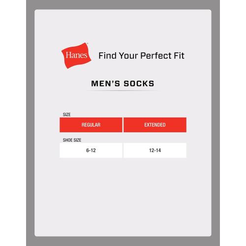 Hanes Men's Crew & Over the Calf Socks Pack, Max Cushioned Moisture-wicking Stay Dry Socks, Athletic Socks, 6, 8 Or 12-pairs