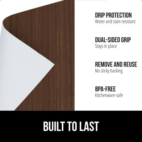 GORILLA GRIP DripGuard Shelf Liner, Non-Adhesive Drawer and Kitchen Cabinet Protector, 24x240 Inch, Strong Grip Slip Resistant Underside, Smooth Surface Liners for Cabinets, Bathrooms, Closets, Wood