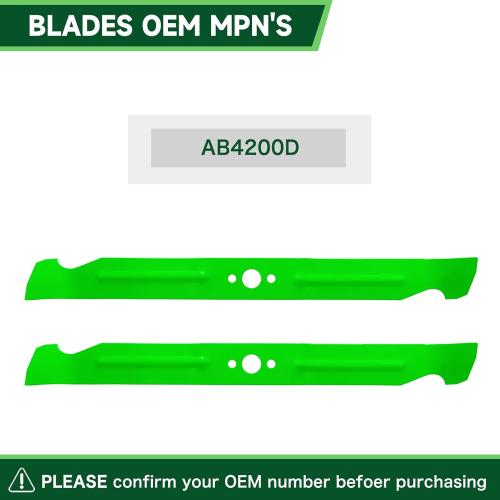 42 Deck Mower Blades Fit for EGO Power  ZT4204L E6 Z42 Z6 Zero Turn Riding Mower Replaces OEM AB4200D 2 Pack
