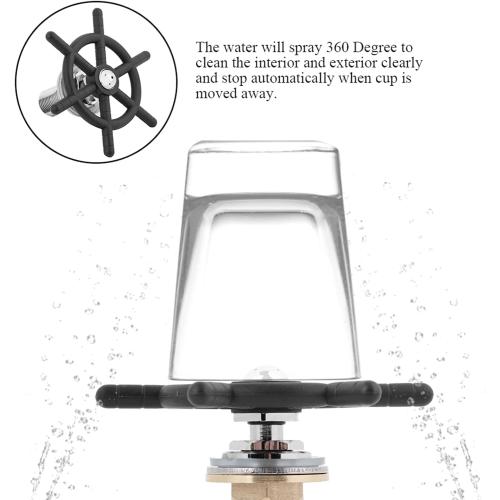 Glass Rinser for Kitchen Sink, Stainless Steel Bottle Washer Faucet Head Rinser Cup Cleaner Sink Attachment Accessories Bar Glass Rinser for Beer Glass Coffee Cup