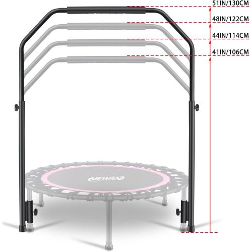 Newan Rebounder Handle Bar Accessory for 40 Round Fitness Trampolines, Cushy Foam Handles,Only Applicable to The Foot Tube Between 2.5CM/0.98IN Diameter(Trampoline Not Included)