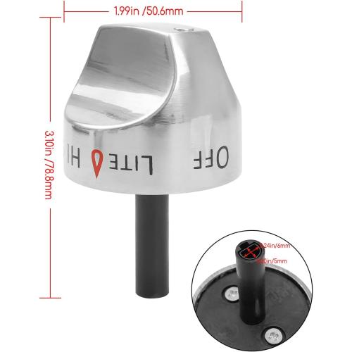 WB03K10265 2 Pcs Burner Control Knobs Fit for GE Gas Stoves | Replace AP4363671 PS2339711 WB03K10242, Stainless Steel Stove Knob