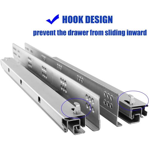 1 Pairs of 21 Inch Soft Close Undermount Drawer Slides Full Extension Concealed Drawer Rails with Mounting Screws,3D Locking Device and Brackets
