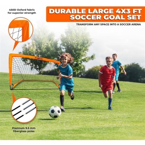 Portable Soccer Goals – Set of 2 & with Accessories | Durable, Easy-to-Set-Up Kids Soccer Nets for Backyard & Outdoor Play | Ideal Gift for Young Soccer Players