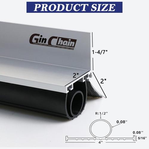 Garage Door Seals, Heavy-Duty U O Shape Bottom Rubber with Aluminum Track Retainer Base   5cm Brush Combination Kit, Universal Garage Door Weather Stripping Kit (16.5ft)