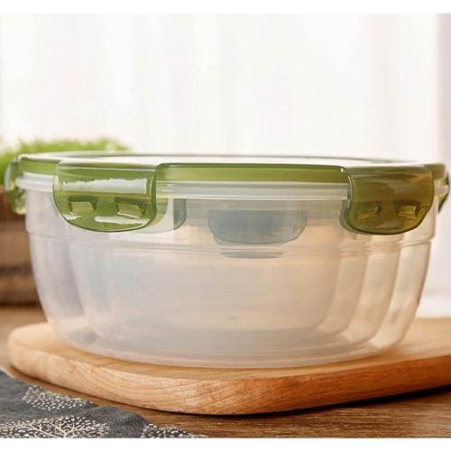 Food Storage containers Set,Round Lunch Boxes,Kitchen Plastic Airtight Stackable Food containers with lids, 4 Pieces, Suitable for Dishwasher,Freezer,Microwave,Transparent