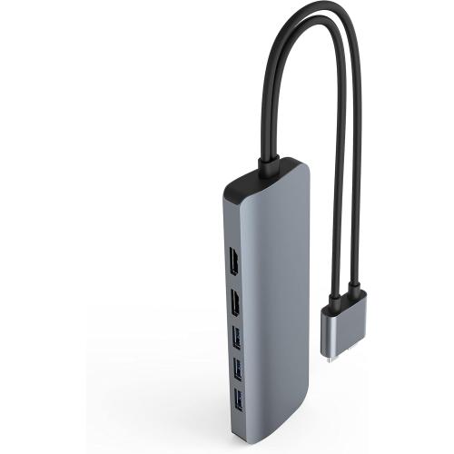 HyperDrive 10-in-2 USB C Dock, Dual Monitor HDMI 4K@60Hz, 60W USBC Power Delivery, Gigabit Ethernet, USB-C Hub Adapter for MacBook Pro with M1 Pro/Max 2021, MacBook Pro 2016-2019, MacBook Air (Gray)