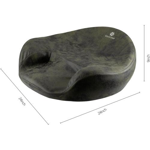 Color Green Ergonomic Meditation Cushion/Chair/Seat/Floor Pillow for Home/Office/Studio – Memory Foam, Removable & Washable Cover, Designed for Long Period Meditation Comfort (Dark Green)