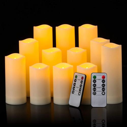 Flameless Candles Battery Operated Waterproof Led Candles Candles with 2 Remotes Contro for Wedding, Party, Birthday