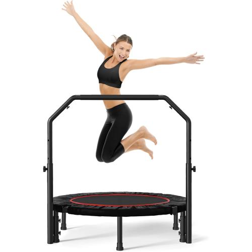 Black 40 Rebounder for Adult, Mini for Adults with Bar,Exercise Rebounder Indoor/Outdoor Use,40 inch Fitness Rebounder