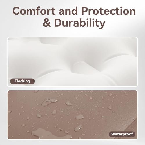 Full Size Air Mattress for Inflatable Portable Blow Up Mattress Sofa Bed with Flocked top-Double Air Couch for Tent Camping()