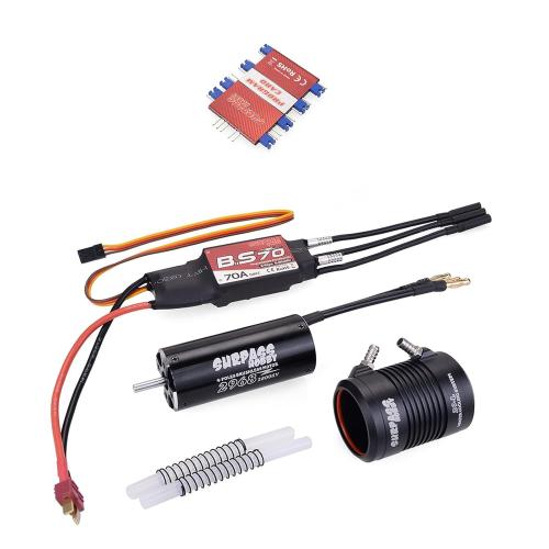 SURPASS HOBBY 2968 2800KV Brushless Motor   Water Cooling Jacket   70A ESC   Program Card for RC Boat