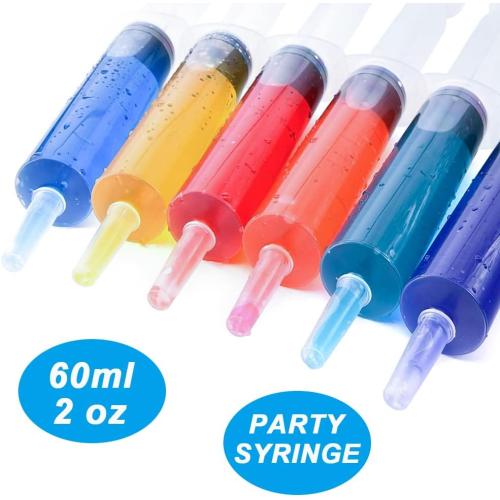 4 Pack 60mL Large Syringe for Liquid with Tip Cap, Plastic Liquid Syringes Individually Sterile Sealed