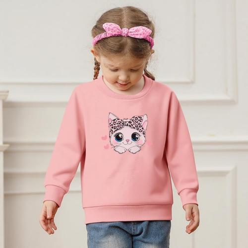 Girls Graphic Sweatshirts Crewneck Cute Cartoon Pullover Casual Long Sleeve Size 3-6Y Fall Winter Tops