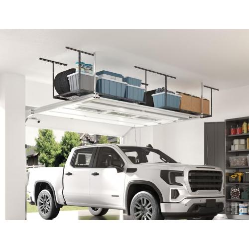 FLEXIMOUNTS 3x6 Overhead Garage Storage Adjustable Ceiling Rack 72 Length x 36 Width x 40 Height, 450lbs Weight Capacity, Black, Classic Series