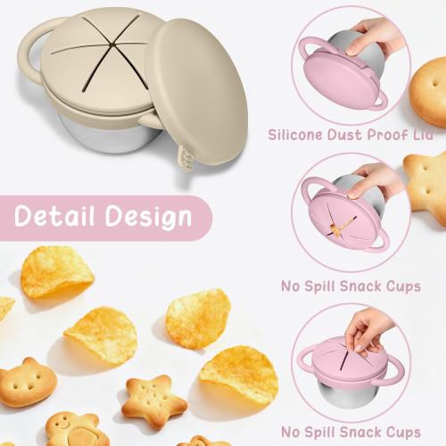 2 Pack Baby Stainless Steel Snack Containers for Kids