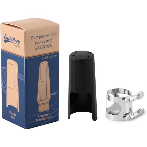 EASTROCK Silver Clarinet Ligature and Plastic Cap SET Instrument Accessories