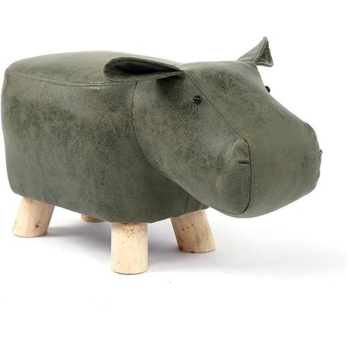 Animal Ottoman Creative Animals, Elephants, Dinosaurs, Deer, Dogs, Cows, Cartoon Sofas, Shoe Changing Stools Foot Stool for Living Room Entryway Bedroom(Green Water Buffalo)