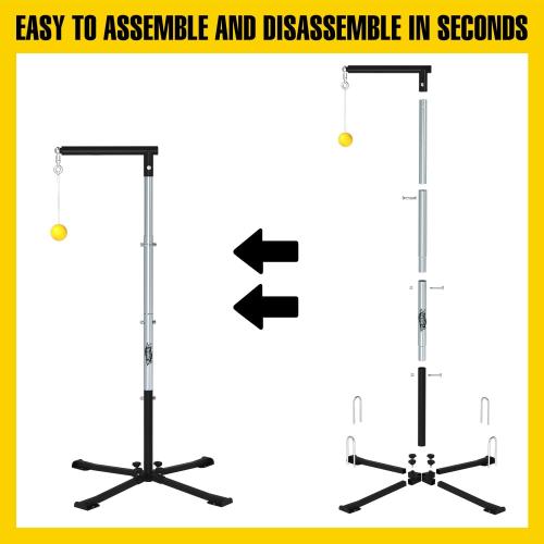 Baseball Softball Batting Tee with Tethered Ball, Auto Reset Baseball Swing Trainner, Softball Hitting Trainner, Height Adjustable 20-45 inches Hitting Tee Improve Swing Power,Accuracy