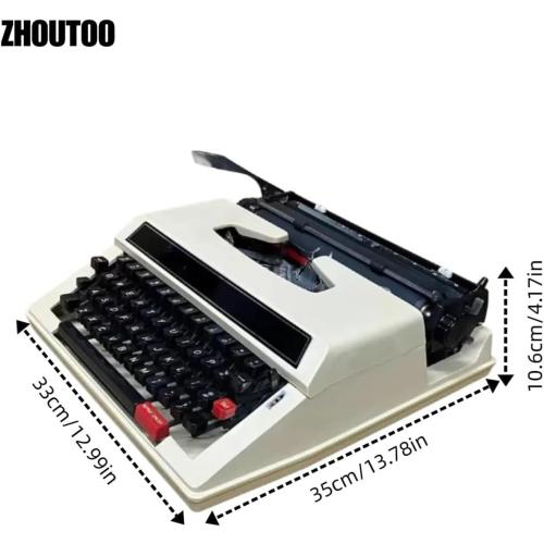 Vintage Mechanical English Typewriter with Original Carrying Case - Smooth Keys for Easy Typing - Manual Typewriter Ideal for Writers, Collectors, and Office Use