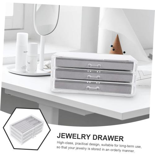 Jewelry Boxes Drawer Acrylic Trinket Organizer Lightweight Jewelry Storage for Home Shop Travel