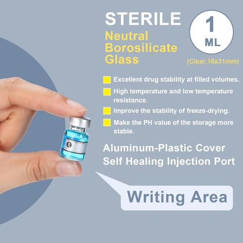 Threlaco 10 Pcs 2ml Sterile Empty Vials Glass Self Healing Port