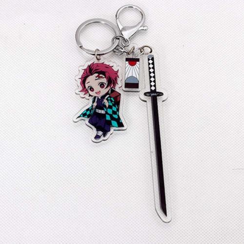 Anime Cosplay Keychain,Key Chains Pendant Props Accessories Jewelry for Demon Slayer Tanjiro Zenyi Nezuko,B-S
