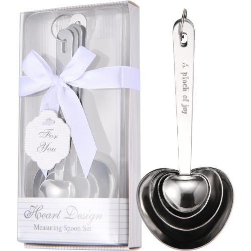 30 pieces pack heart-shaped measuring spoon set suitable for wedding birthday party bridal shower gift, baby shower decoration souvenir individual gift packaging