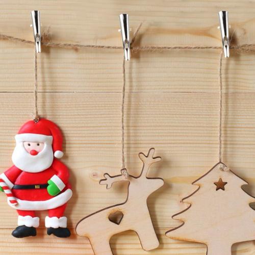 Luxshiny 100Pcs Christmas Tree Clips Metal Ornament Clips for Christmas Tree Decoration Spring Clamps for Xmas Ball Wreath Adornment Holiday Crafts Home Supplies