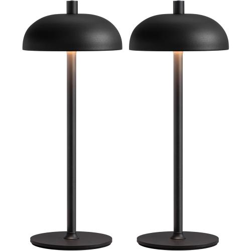 Set of 2 Size  12 Color Black Cordless LED Set of 2 Size  12 Color Black Small Table Lamps Set of 2, Modern Portable Desk Lamp, 3 Color Dimming Rechargeable Battery Lights for Bedroom, Outdoor, Restaurant, Bedside, Baby Night Light, Gifts (Black)