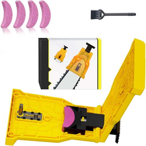 Universal Chainsaw Sharpener, Portable Chain Saw Sharpener Tool, Chainsaw Teeth Sharpener Kit, Simple Operation Chain Sharpening Jig for 12-22 Chain Saw 3 1 Whetstone