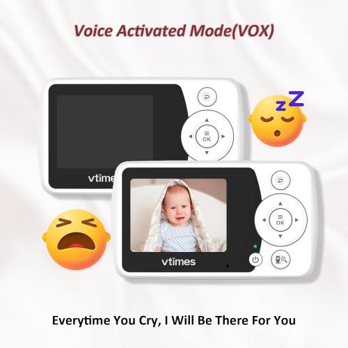 Baby Monitor with Camera and Audio, Video Baby Monitor No WiFi Night Vision 2.4 LCD Screen Portable Baby Camera Monitor Alarm Lullaby Temperature Sensor and 1000ft, Ideal for Baby/Elderly/Pet