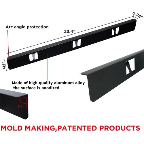 Stove Gap Covers,Stove Gap Filler, Range Trim Kit, Stove Gap Guards, Heat Resistant and Easy to Clean （Aluminum Black 23.4 in.）