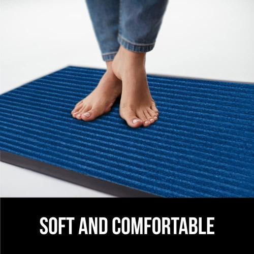 GORILLA GRIP Waterproof Traffic Guard Door Mat, 70x24, Heavy Duty Entryway Mats, Strong Backing Commercial Utility Rugs for Office Hallway, Garage Floor and Home, Low Profile Carpet Runner, Blue