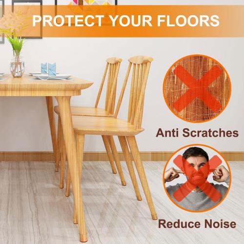 VIUME 24 Pcs Chair Leg Floor Protectors for Hardwood Floors Silicone Covers to Protect Wood Tile Floors Felt Pads Furniture Leg Caps Anti-Scratch Reduce Noise (Fit:1.3-2)