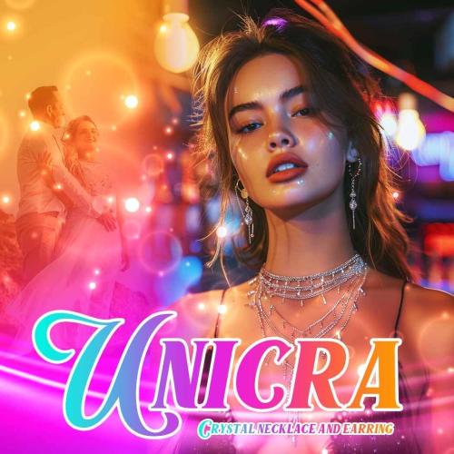 Unicra Rhinestone Bridal Wedding Jewelry Set Silver Necklace Earrings Bracelet Sets Prom Formal Costume Jewelry Sets for Women and Brides