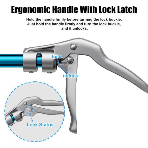 Size 60 Snake Tongs, Professional Aluminum Alloy Standard Reptile Grabber Rattle Snake Catcher Wide Jaw Handling Tool