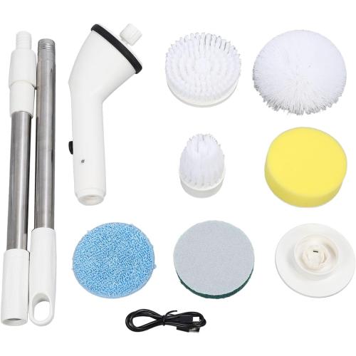 Electric Spin Scrubber for Cleaning, High Speed Motor, Cordless Cleaning Brush, Detachable Handle, Metal Extension Pole, Easy to Clean, for Floors, Furniture, Bathrooms, Kitchens
