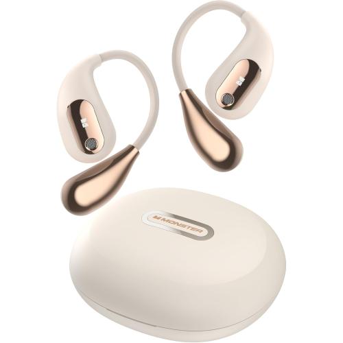 Color Pink Monster Open Ear AC210 Headphones, Bluetooth 5.4 Earphones Stereo Sound, Wireless Headphones 30 Hours Playback, Type-C Charging, HD Clear Calls, Touch Control, IPX5 Waterproof Open Ear Earbuds,