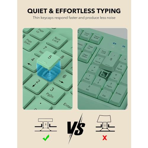 Wireless Keyboard and Mouse Combo - Full-Sized Ergonomic Keyboards with Wrist Rest, Phone Holder, Sleep Mode, Silent 2.4GHz Cordless Combo for Computer, Laptop, PC, Mac, Windows -Trueque