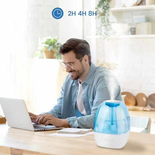 Humidifiers for Bedroom Large Room Home - 4.5LCool Mist Humidifier for Baby and Plants, Lasts Up to 37 Hours,Sleep Mode,Adjustable Mist,Timer,Night Light,Quiet,Auto Shut-Off (Blue)‼️Light dirt‼️