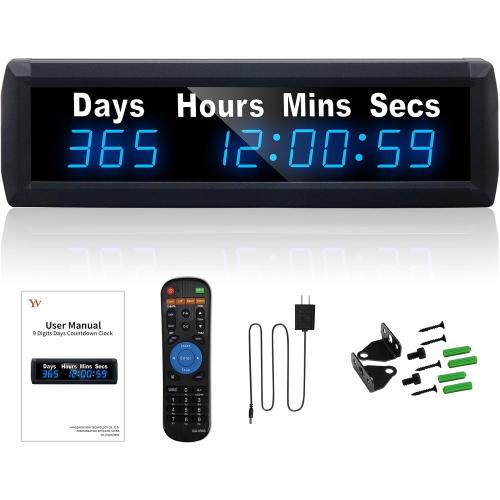 YZ Digital 999 Days Countdown Timer, Count Up/Count Down Clock with Remote, 12/24 Hour Real Time, Event Countdown Clock Large Display, Countdown Calendar for Retirement/Pregnancy/Birthday/Christmas