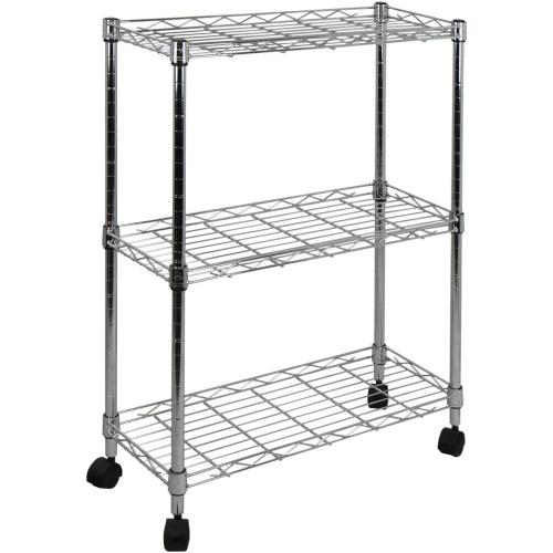 Oceanstar 3-Tier Shelving All-Purpose Utility Cart, Chrome
