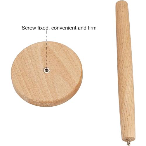 Paper Towel Holder,DNIEBW Kitchen Paper Hanger Rack Bathroom Towel Roll Stand Organizer Simply Standing Countertop Wooden Paper Roll Holder for Cabinet,Table (Round Bottom)