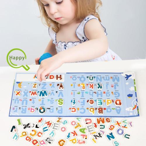 Magnetic Letters Alphabet ABC Magnets Uppercase Lowercase Letters Matching Puzzle Book Educational Preschool Learning Spelling Games Toy for Toddlers Kids 3 4 5 Years Old