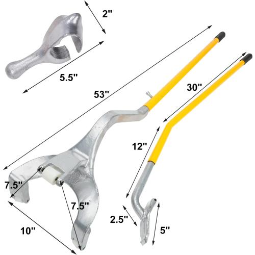BLACKHORSE-RACING 22.5 to 24.5 Tire Changer Mount Demount Removal Tool Tubeless Truck Extra Bead Keeper Yellow