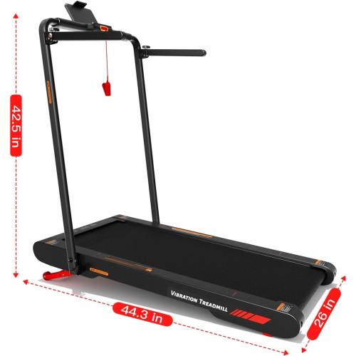 Folding Vibration Walking Pad Treadmill with Incline,4-in-1 Under Desk Treadmills for Home&Office,350LBS Capacity,0.3-7.5MPH Speed,LED Display,Portable Treadmill with APP